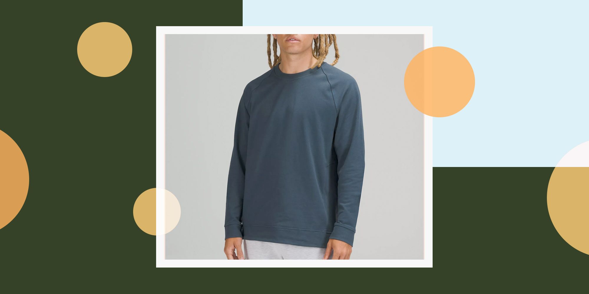 blue men's sweatshirt