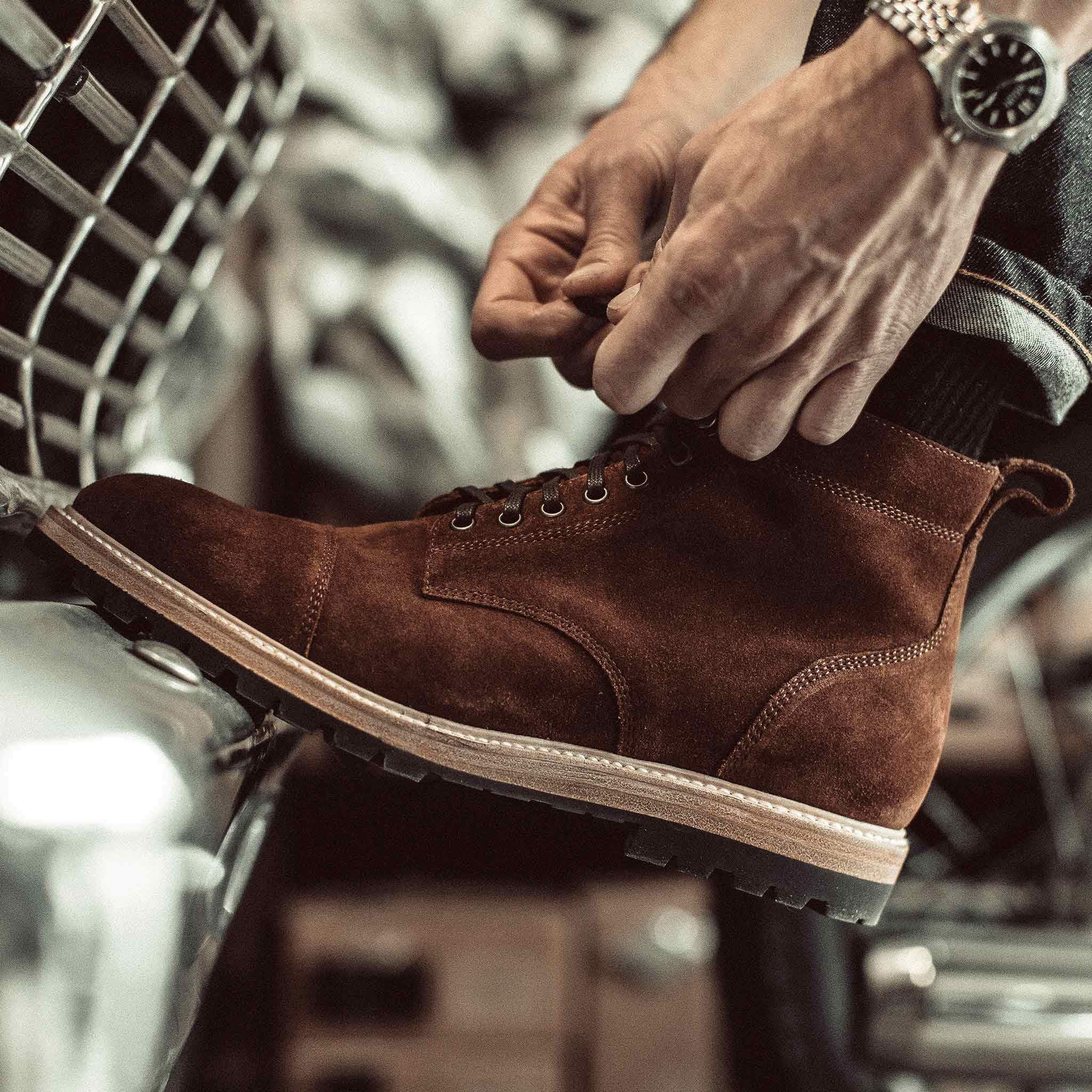 stitched sole work boots