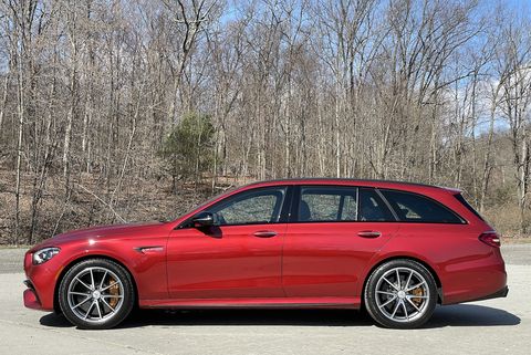 mercedes amg e63 side red 2021