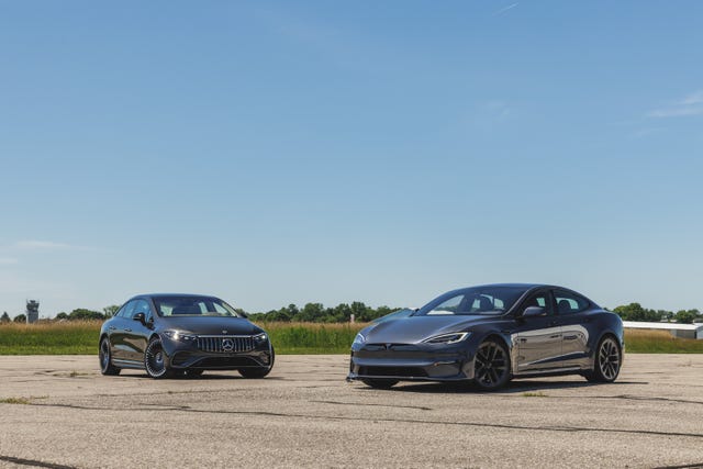 2022 mercedesamg eqs 4matic and 2022 tesla model s plaid