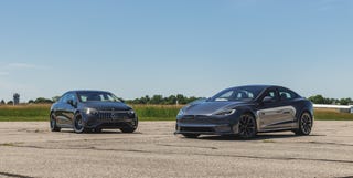 2022 Mercedes-AMG EQS 4Matic+ and 2022 Tesla Model S Plaid 2022 mercedesamg eqs 4matic and 2022 tesla model s plaid