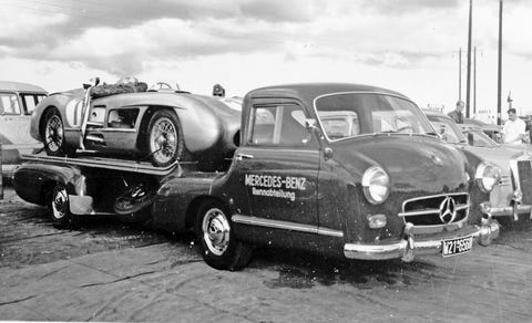 The 1955 season was one of the most successful motorsport seasons for Mercedes Benz.  The car stars of the year also included a fast transport racing car 