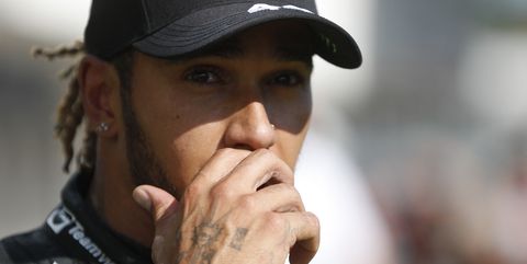 Lewis Hamilton after taking a pole position at the 2021 Hungarian Grand Prix