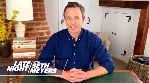 seth myers talk show late night from home covid quarantine zoom