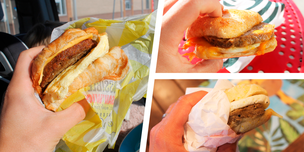 Review PlantBased Breakfast Sandwich Starbucks, BK