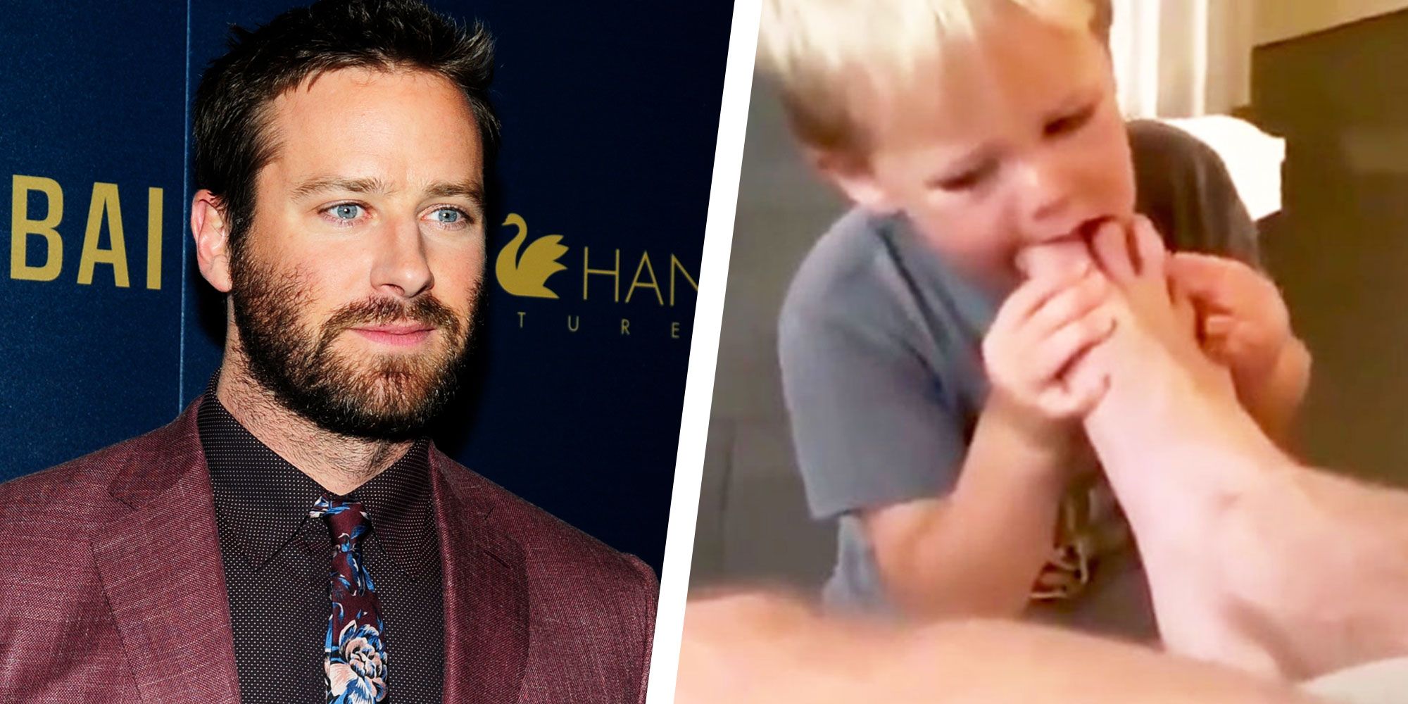 Flipboard Armie Hammers Video Of 2 Year Old Son Sucking His Toes Didnt Go Over Well