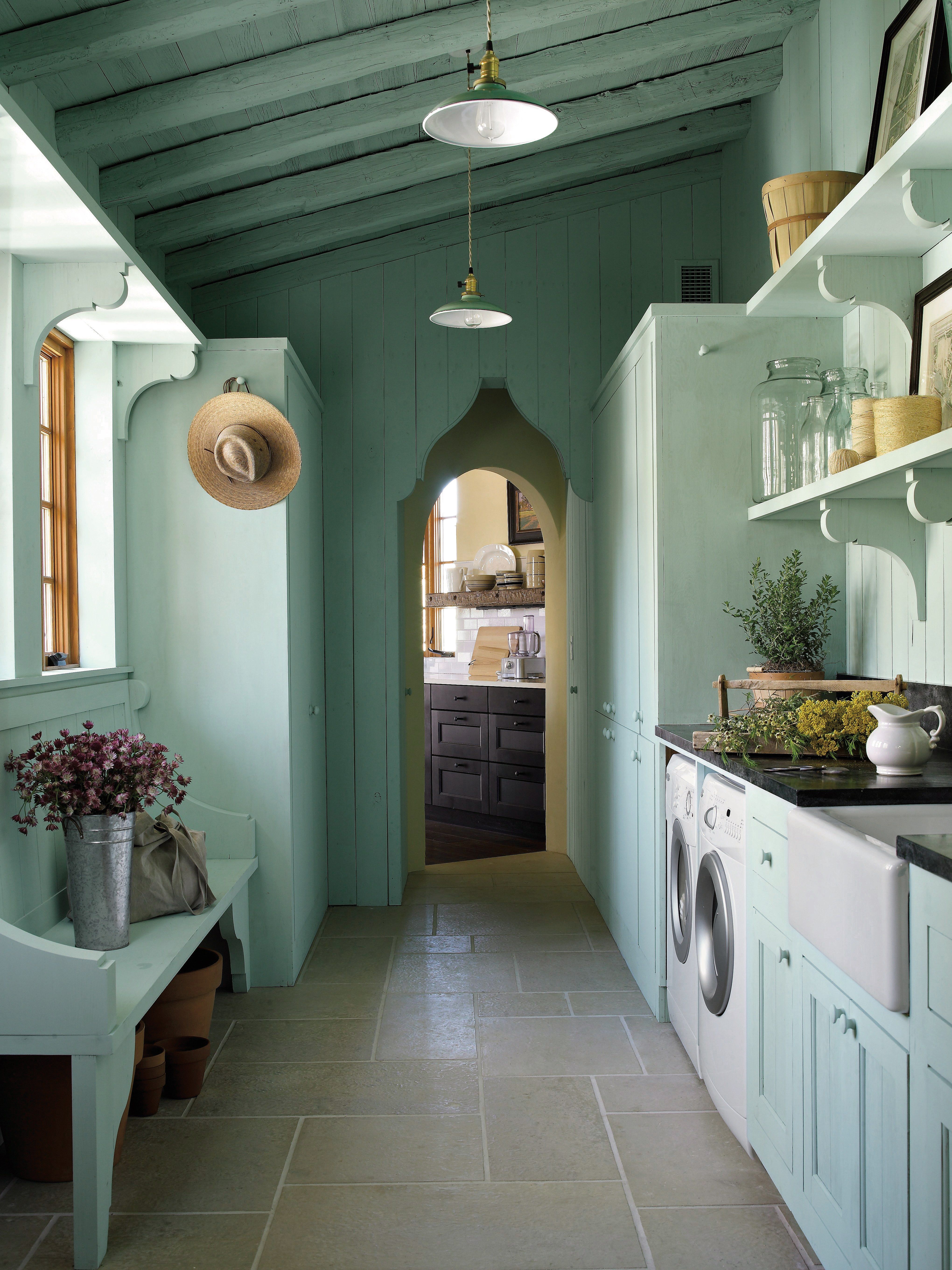 light green laundry room