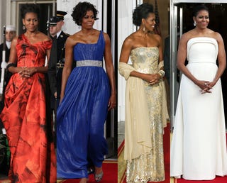 Michelle Obama S Best State Dinner Dresses First Lady Michelle