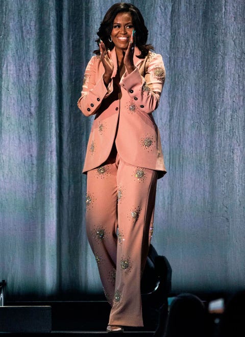 Celebrities wearing trouser suit...</p>
          <footer class=