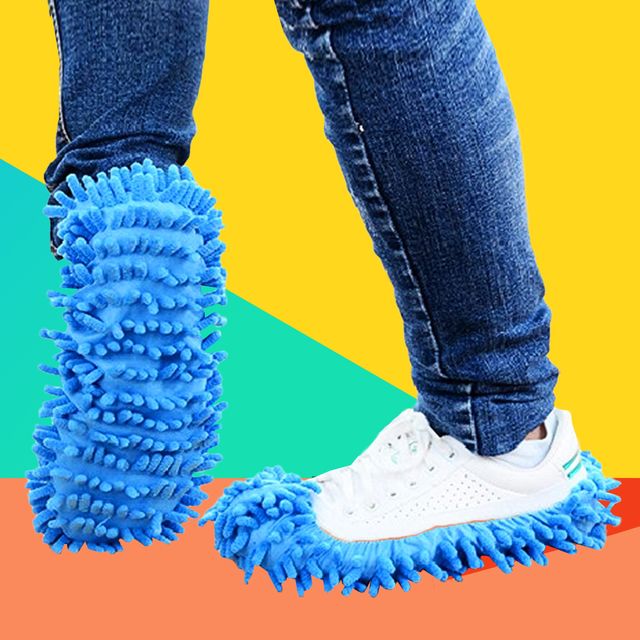 little lifesavers microfiber mop slippers on feet
