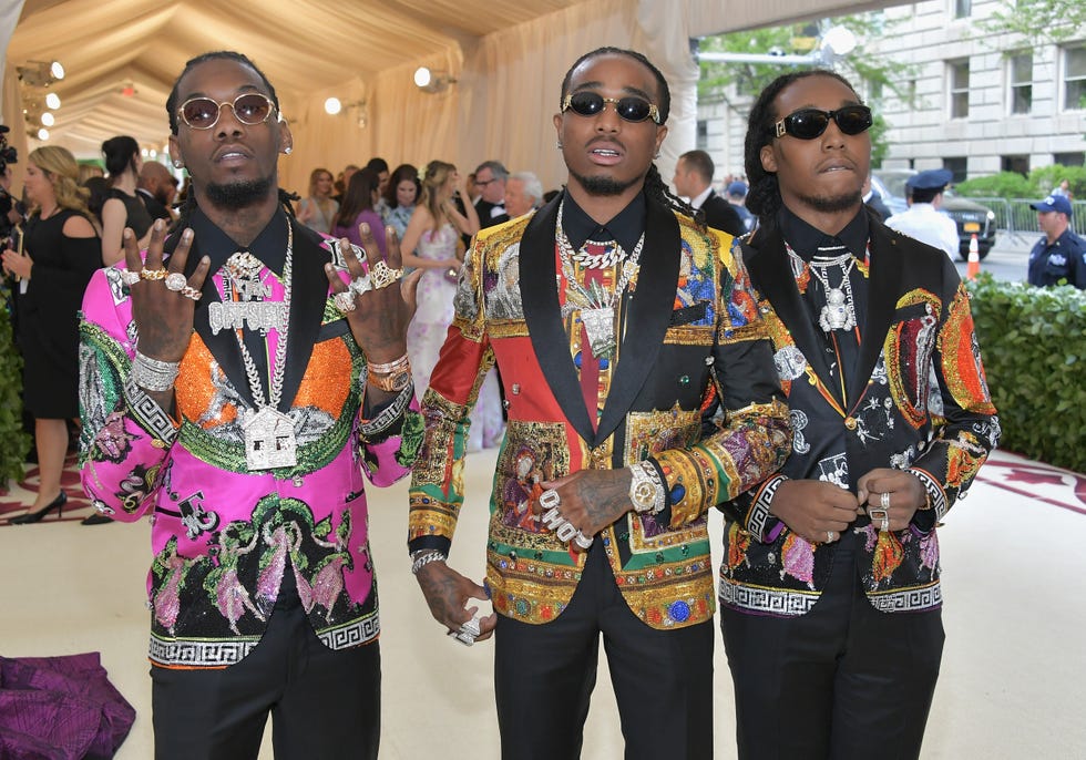 Migos at Met Gala 2018 - Migos Sequined Versace Suits