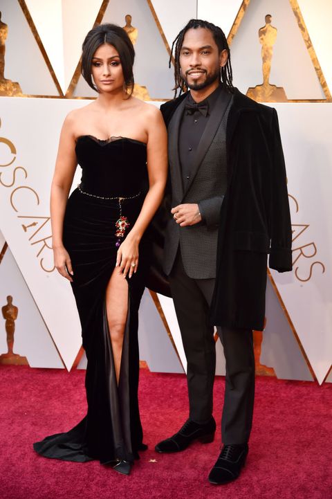 Miguel and Nazanin Mandi at 2018 Oscars