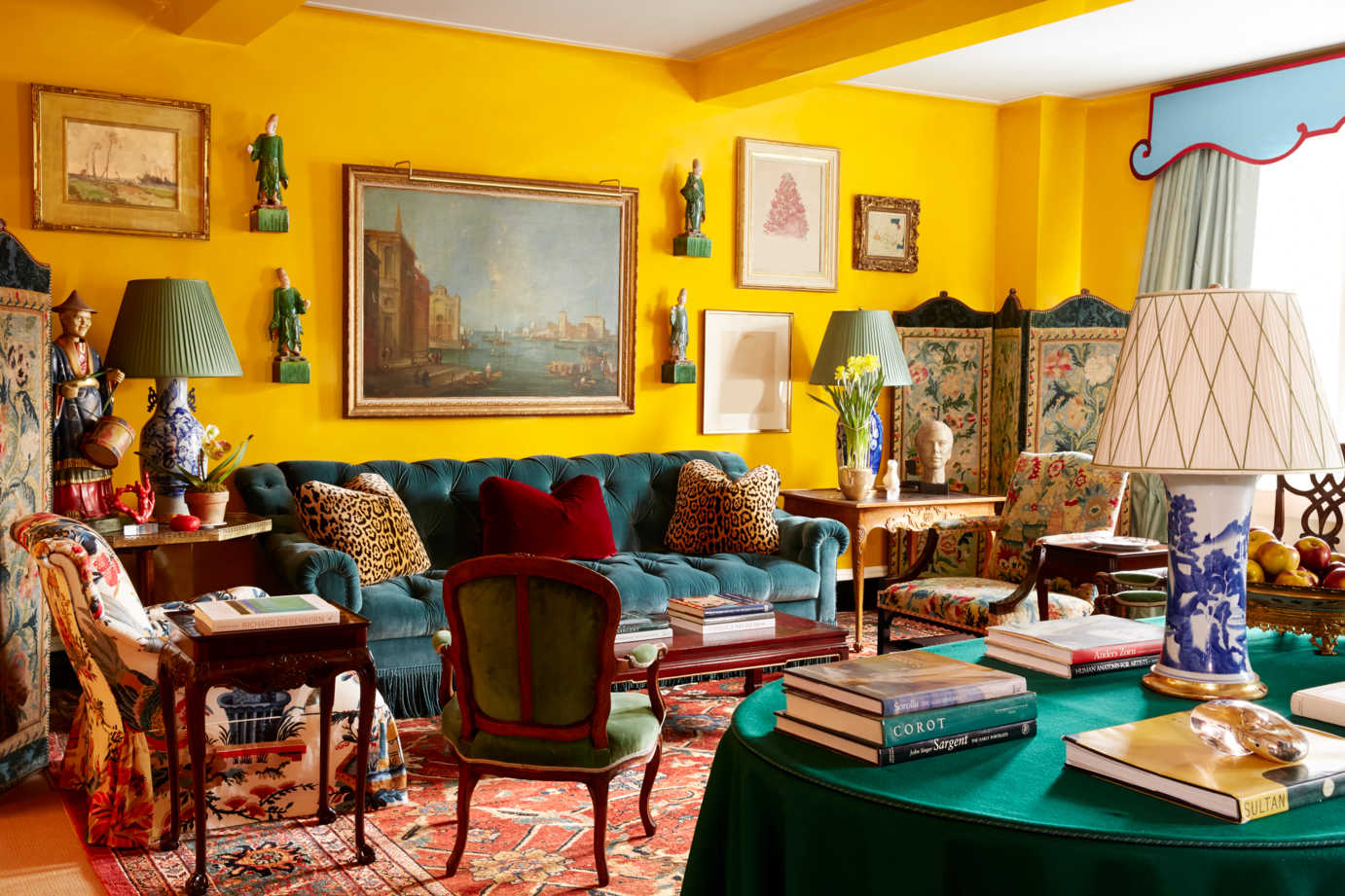 green yellow color scheme for living room