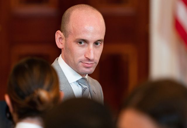 white house senior advisor stephen miller at an event with president donald trump and andrés manuel lópez obrador, the president of mexico, at the white house in washington dc on july 8th, 2020