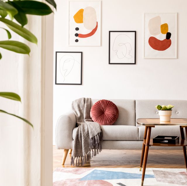 minimalistic retro style home interior scandinavian living room
