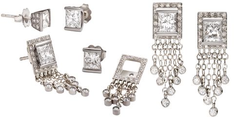 Jewellery, Fashion accessory, Diamond, Body jewelry, Earrings, Silver, Silver, Metal, Platinum, Gemstone, 