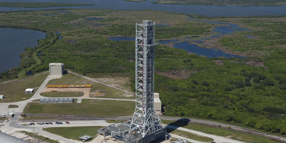 NASA's $1 Billion Mobile Launcher Leans a Little