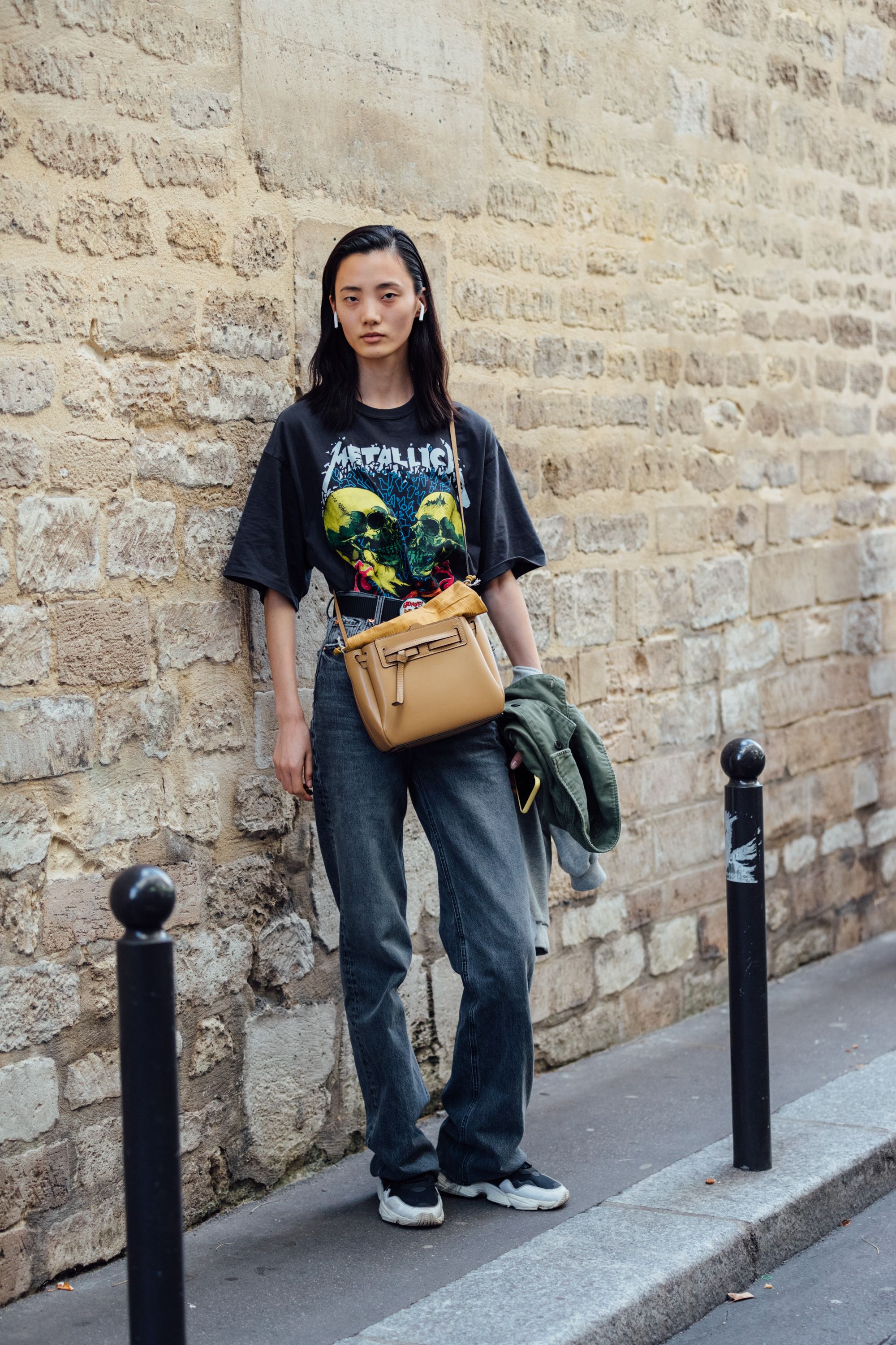 oversized shirt and jeans