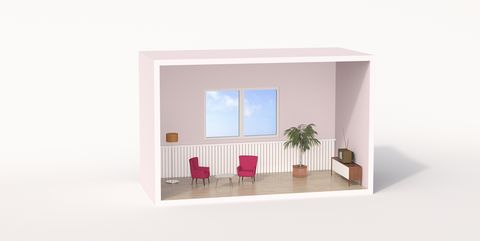 Model of a retro style living room