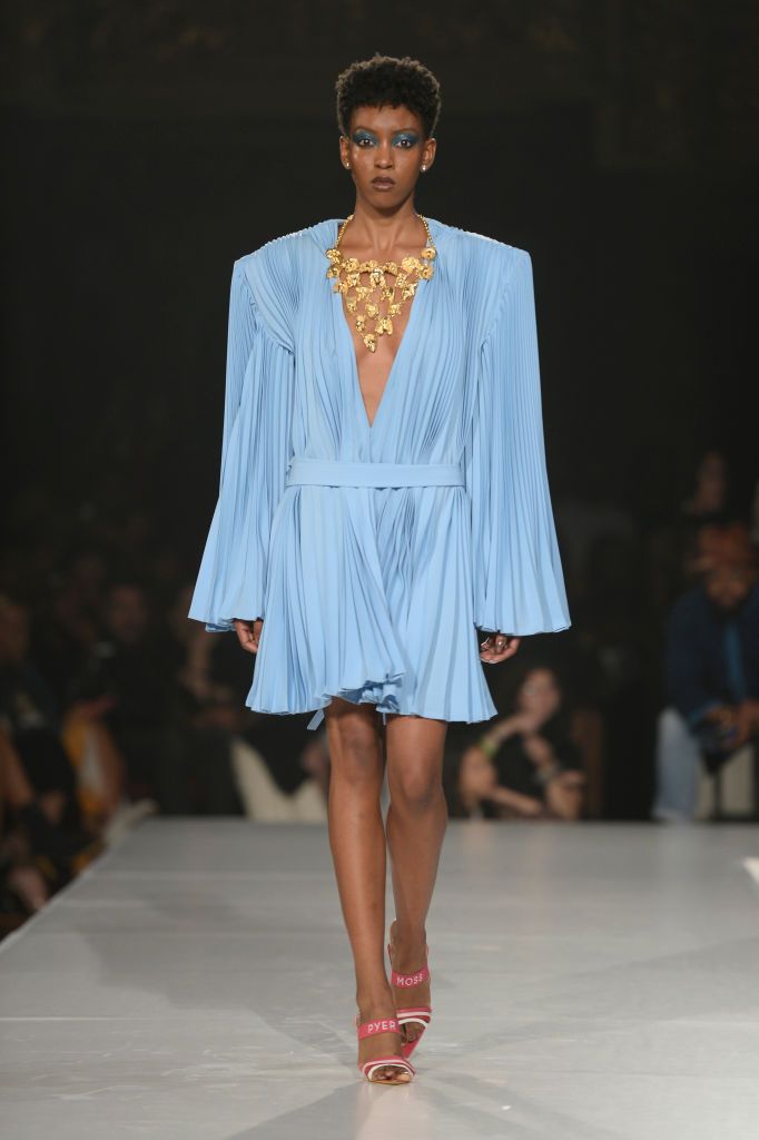 satin maxi skirt runway