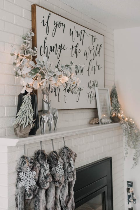 modern christmas mantel decor