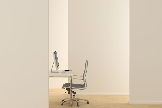 modern desk, 3d rendering