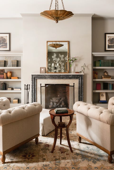 living room with fireplace