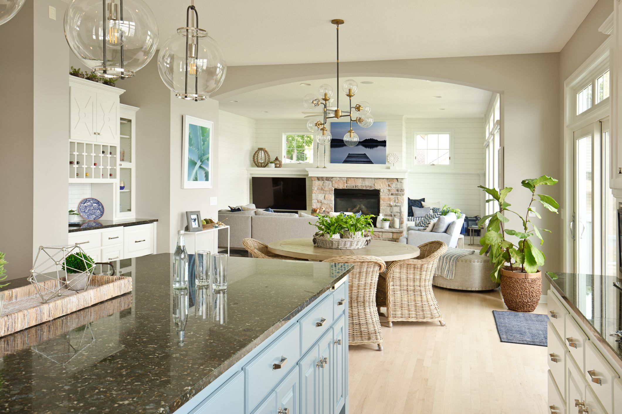 Quartz Vs Granite Countertops Best, Open Floor Plan Kitchen And Living Room