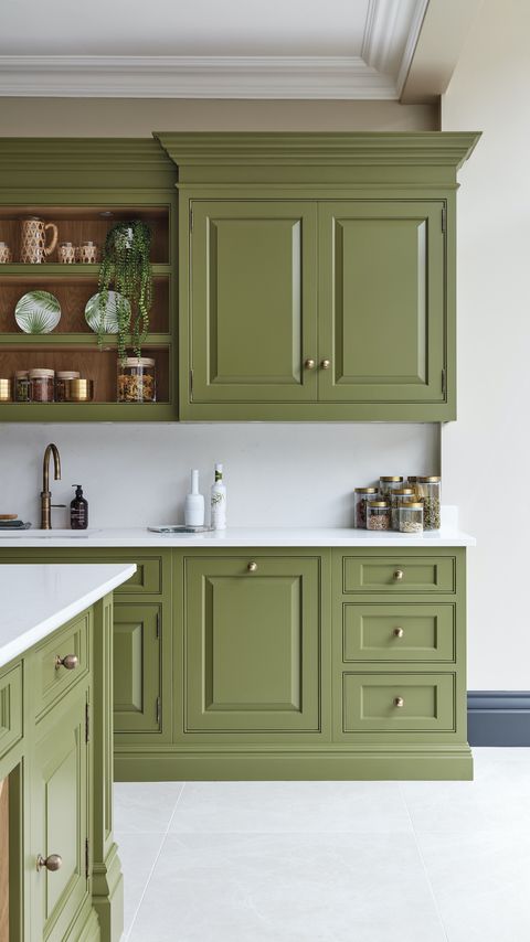 modern kitchen   green cabinets, the devine collection in serpentine   tom howley