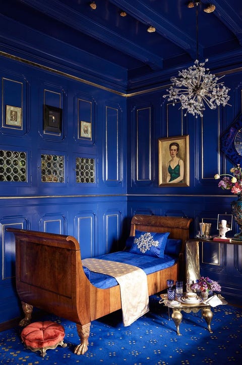  Color Trends In Interior Design 2020 Monochromatic Rooms, Monochromatic Blue Room With Blue Walls And Blue Carpet, Furniture, Interior Design, Cobalt Blue, Ceiling, Lighting, Building, Living Room, House, 