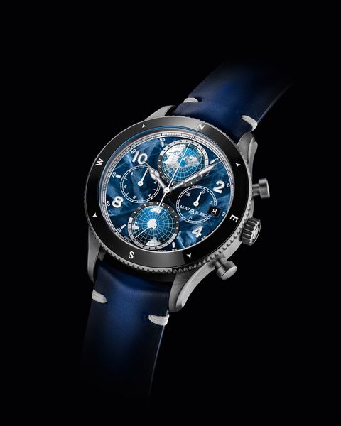 blue montblanc watch