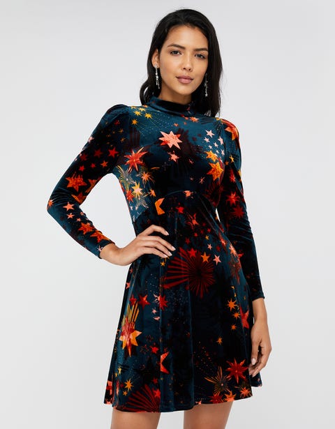 long sleeve velvet dress