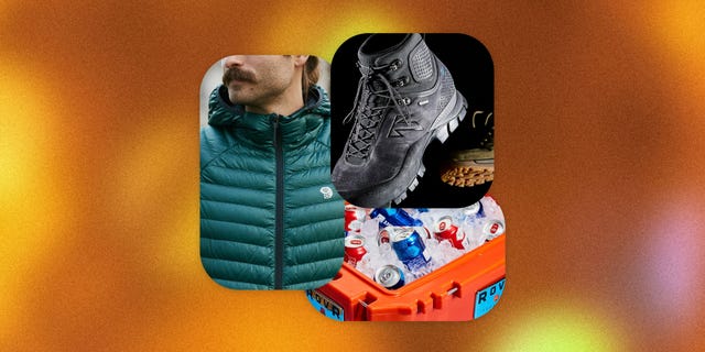 a collage of outdoor gear