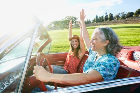 mother daughter driving