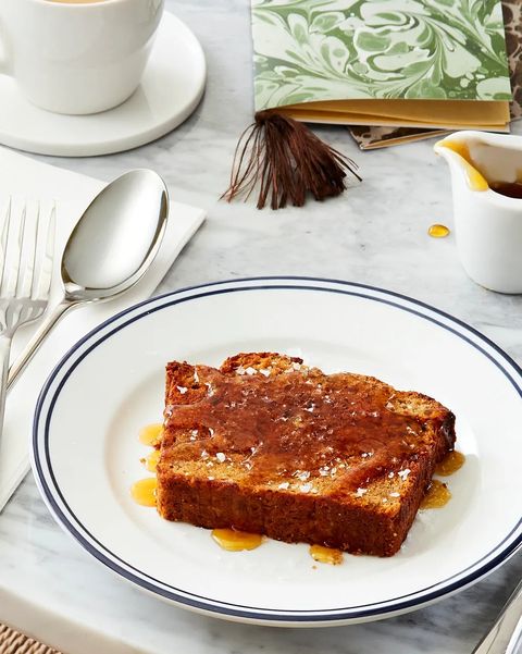 griddled banana bread with sorghum syrup
