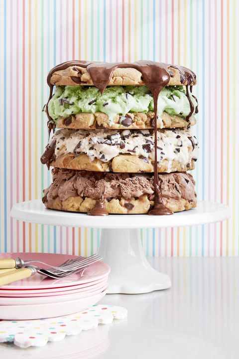 mothers day cake  chocolate chip triple decker ice cream cake