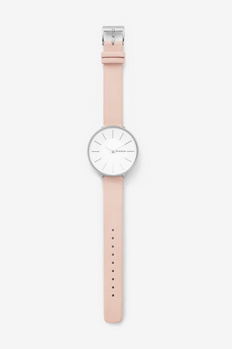 blush leather watch
