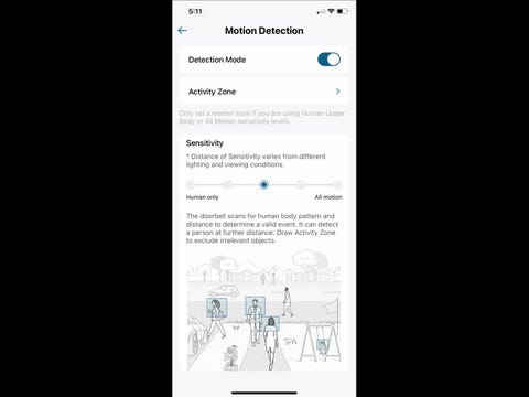 adjusting motion detection in the eufy security app