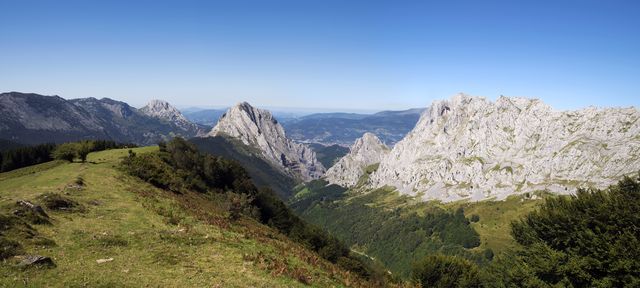 mountain landscape, urkiola natural park, biscay, basque country, spain