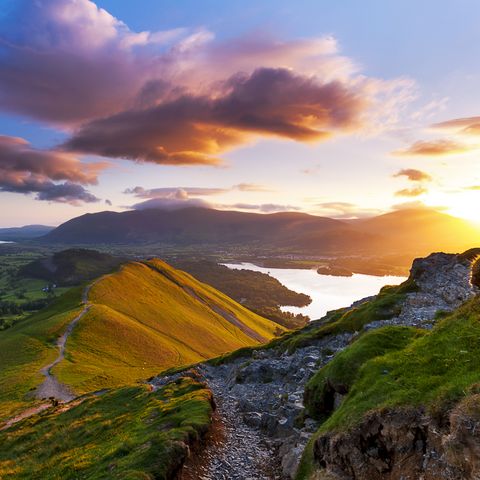 Mountain sunrise. Lake District National park. UK.
