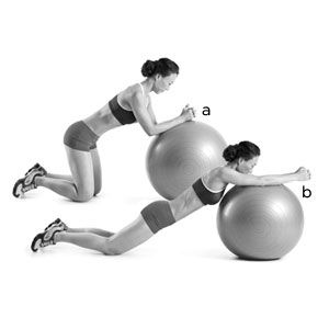 yoga ball roll out