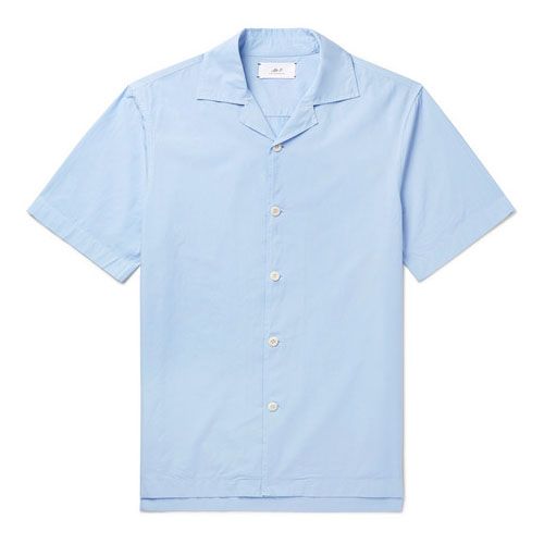 light blue cuban collar shirt