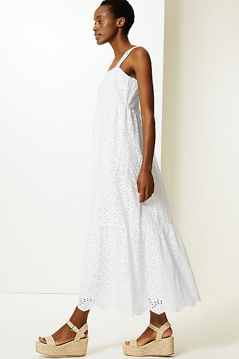 m&s white dress