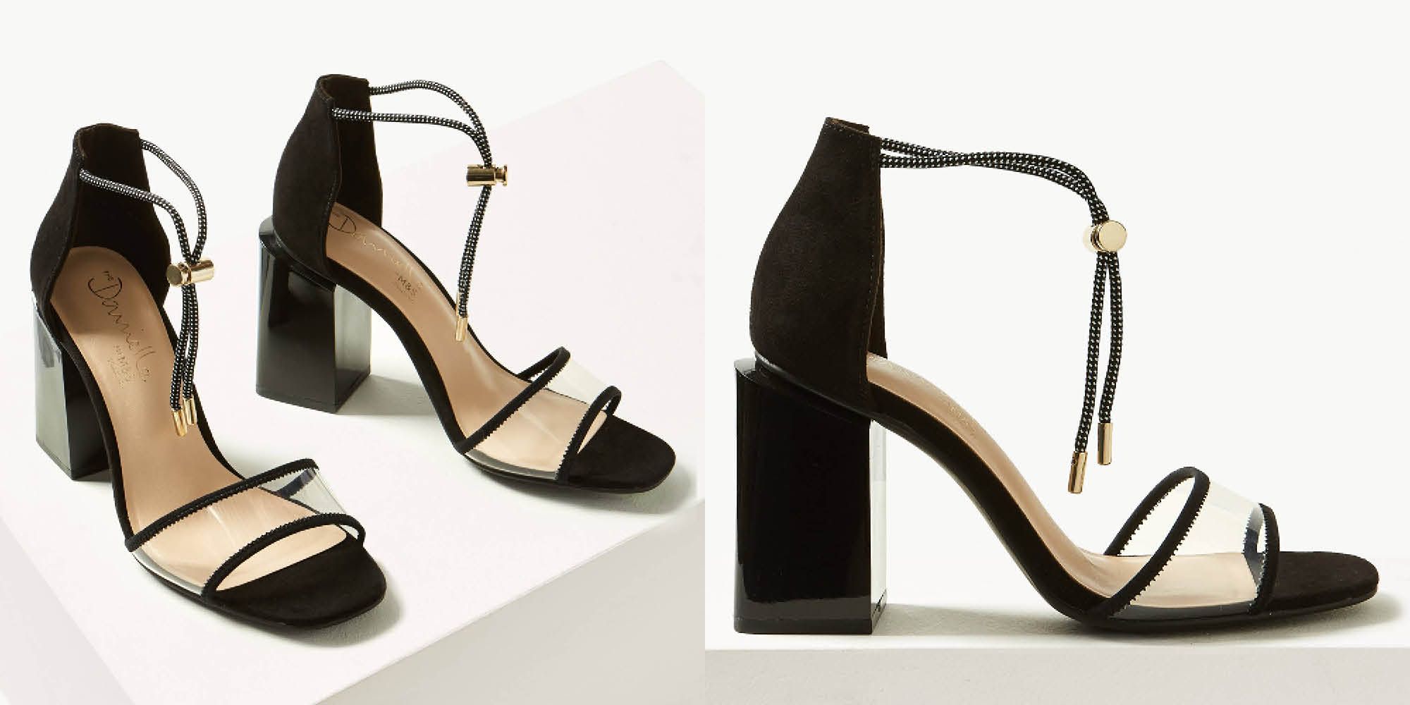 m&s black heeled sandals