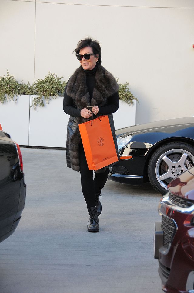 los angeles, ca   december 12 kris jenner is seen out and about shopping at hermes on december 12, 2015 in los angeles, ca photo by michael kingbuzzfoto via getty images