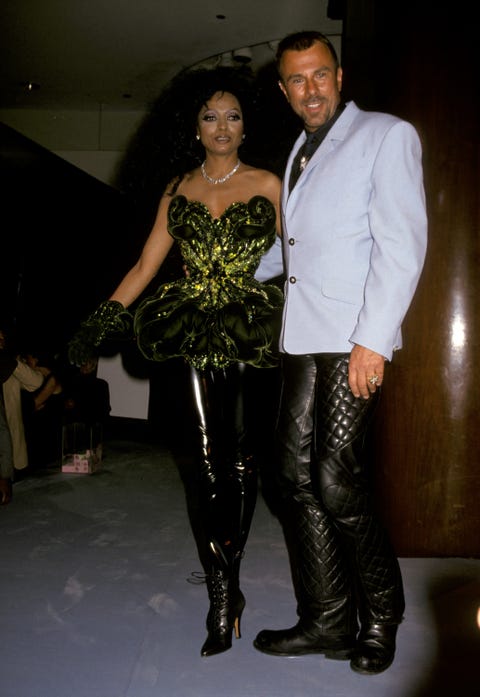 Thierry Mugler and Diana Ross diana ross and thierry mugler photo by jim smealron galella collection via getty images