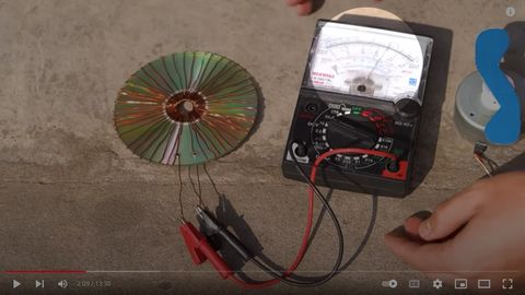 faked video showing a functioning cd solar cell