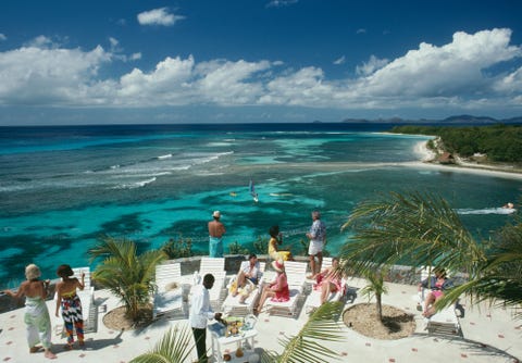 Pierre Vincent Marais holidays with friends on the island of Mustique