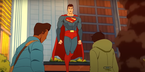 Meine Abenteuer mit Superman, Superman schwebt vor einigen Umstehenden