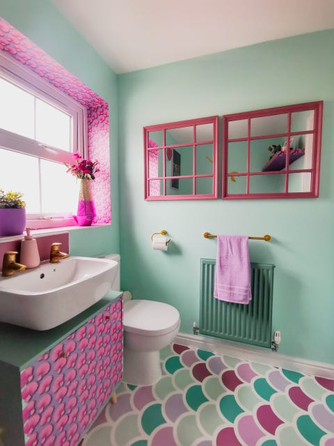 Photos Drab Bathroom Gets Little Mermaid Inspired Makeover